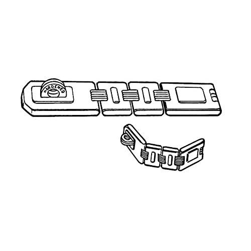 QCAA Extra Heavy Duty Concealed Safety Hasp, Flexible Link, with Hardened Staple, 9" Triple Flexible, Black Coated, 1 Pack