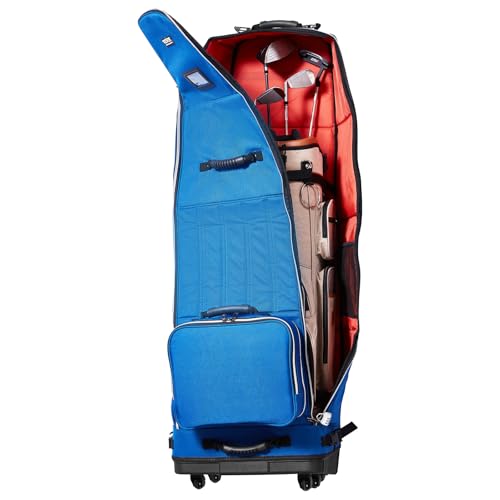 VEVOR Golf Travel Bag, Outdoors Soft-Sided Golf Travel Cover, Heavy Duty 1200D Polyester Oxford Wear-Resistant Waterproof, Padded Luggage Case with Wheels, Foldable Golf Club Storage Bag for Airline