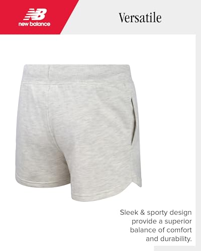 Fleece Pull-On Shorts for Girls - Oatmeal, Size 7-8