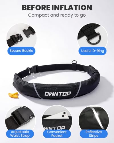 Manual Inflatable Swim Jacket - Black - One Size
