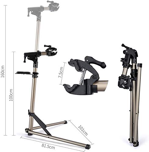 Bike Repair Stand for Home Mechanics - 360° Rotatable Clamp, Champagne