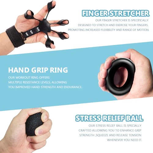 5-Piece Grip Strength Trainer Kit for Hand & Forearm Workout
