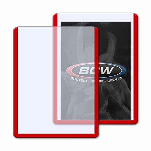 3x4 Topload Card Holders - Red Border | 25 Pack | Premium PVC Protectors