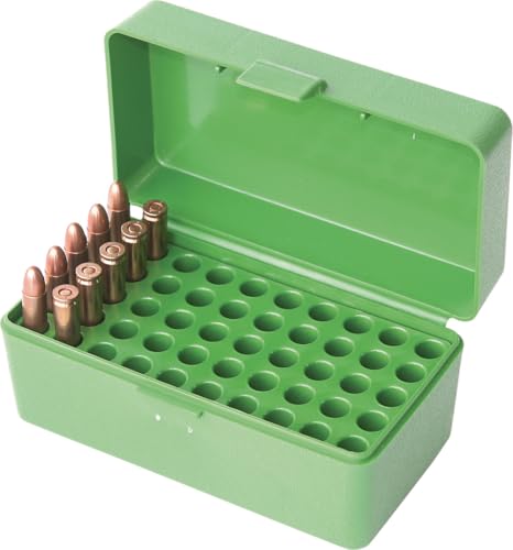 50-Round Ammo Box for .22 Hornet & .30 Carbine - Stackable Green