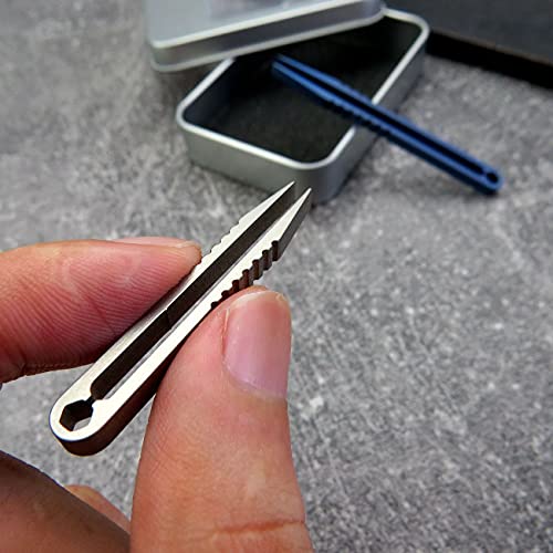 Mini Titanium Tweezers Set - 2pcs Portable EDC Tool - Blue