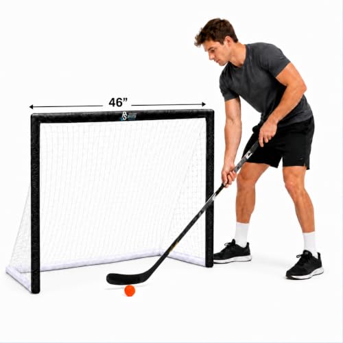 Portable 46" PVC Street Hockey Goal & Shooter Tutor - Indoor/Outdoor