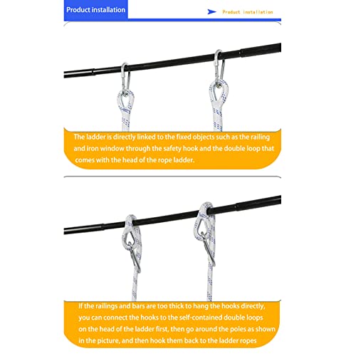 16ft Emergency Fire Escape Rope Ladder 2 Story Flame Resistant Emergency Fire Safety Evacuation Ladder Fast to Deploy Sturdy and Strong Portable and Reusable.