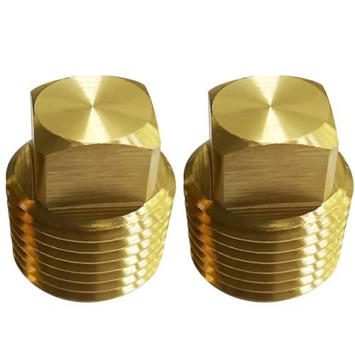 1/2" NPT Solid Brass Boat Hull Drain Plugs - 2 Pack