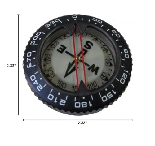 Scuba Choice Underwater Diving Compass - Glow in Dark, Aluminum, 80M Depth, Portable, 25° Tilt