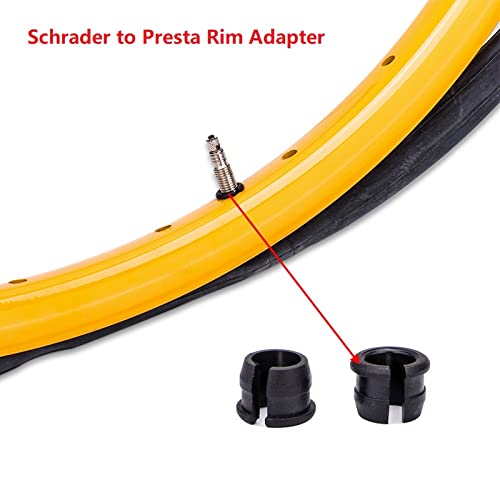 Schrader to Presta Rim Adapter for Bicycle - 10 Pack