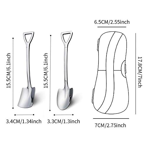 Cute Mini Shovel Spoon Set - 2pc Stainless Steel Dessert Spoons