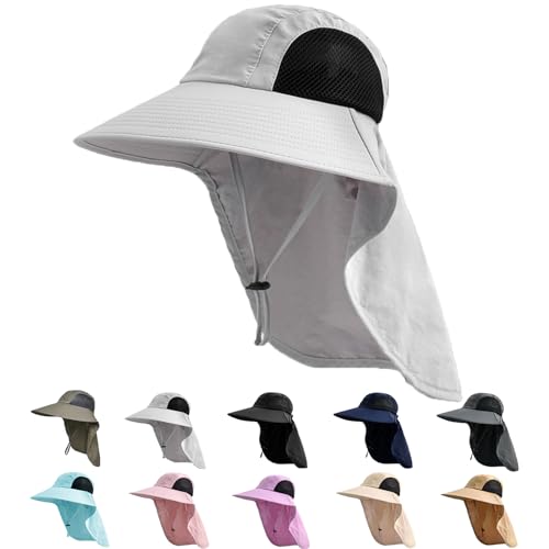 UPF 50+ Sun Hat with Neck Flap for Men & Women - Lightweight, Water Resistant, Breathable