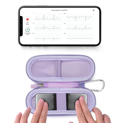 KardiaMobile EKG Monitor Hard Case - Portable Organizer, Purple