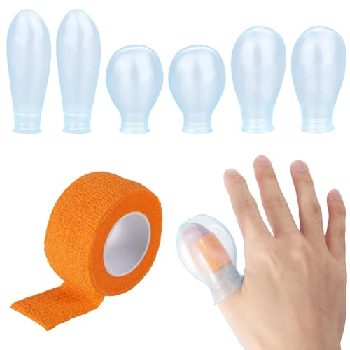 6pcs Waterproof Finger, Toe & Thumb Protectors Silicone Covers – 3 Sizes, Tinoaly