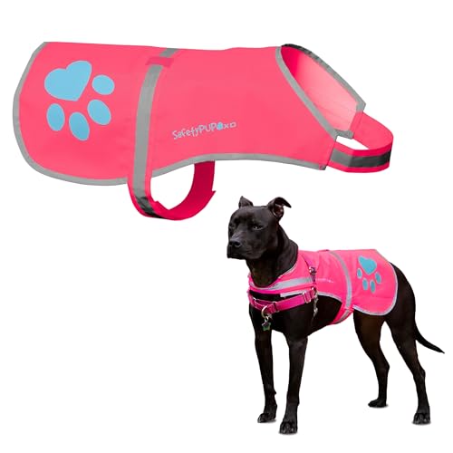 Reflective Dog Vest - Hi-Visibility Medium Safety Gear - Pink