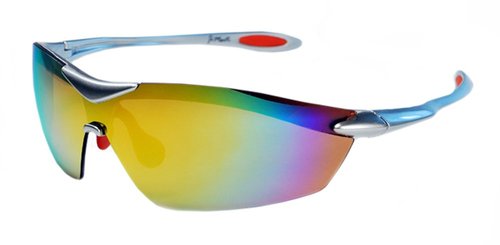 JiMarti XS Sport Wrap TR90 Sunglasses UV400 Unbreakable Protection for Cycling, Ski or Golf (Silver & Orange)
