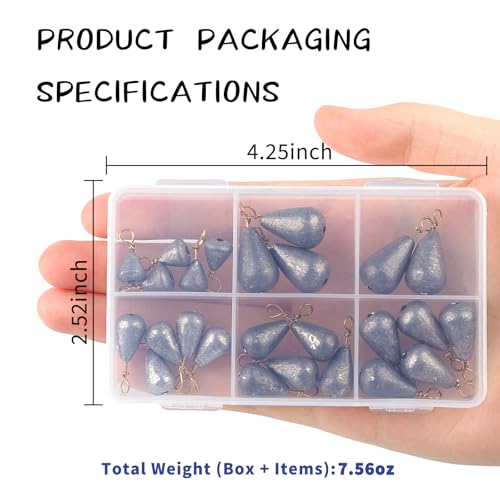 Copper-Cored Lead Fishing Weights – 25pcs Drop Shot Kit