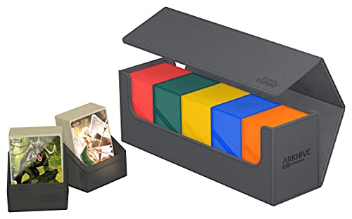 Ultimate Guard Arkhive 400+ Deck Case Grey with Magnetic Closure, Holds 400 Double-Sleeved or 500 Single-Sleeved Cards