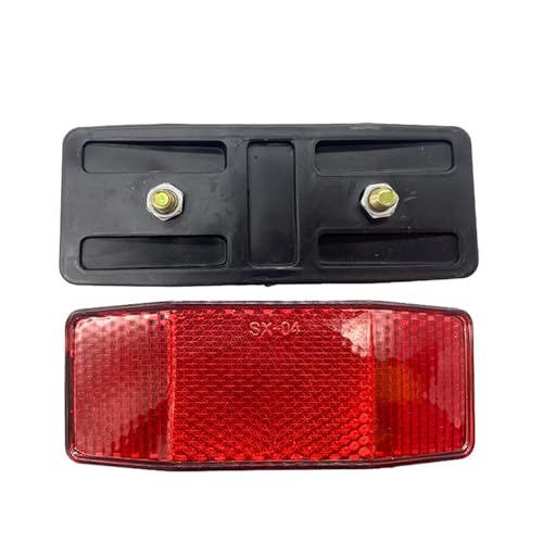 Bicycle Rear Rack Reflector - Red Plastic Safety Accessory 98x39mm