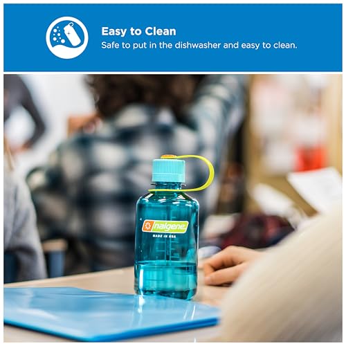 Nalgene 16 oz Narrow Mouth Water Bottle Gray BPA-Free Durable Leak-Proof