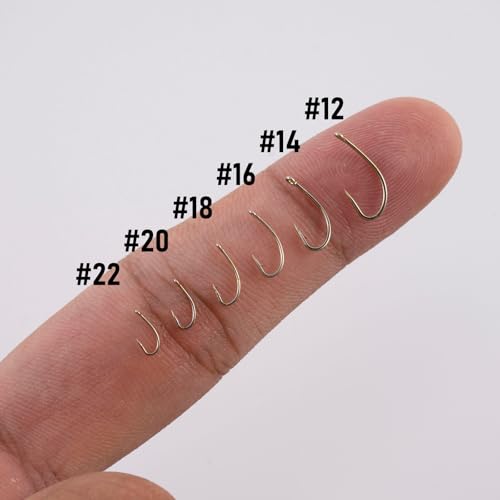 Nymph Fly Hooks - Curved Shank Short Shank #20 Gold - 100 Pack