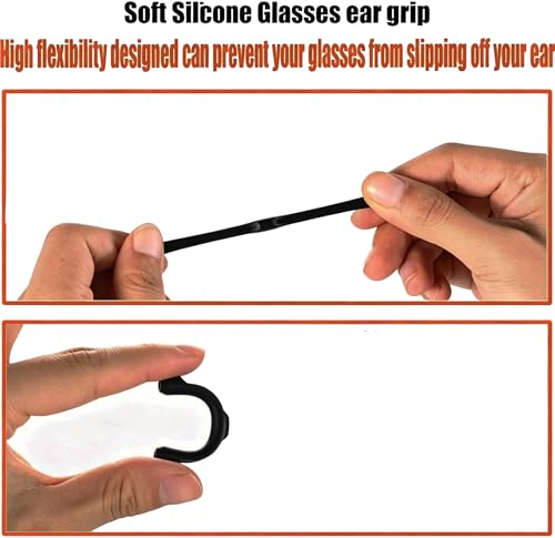 Eyeglass Ear Cushions - 7 Pairs Soft Silicone Anti-Slip - Clear & Black