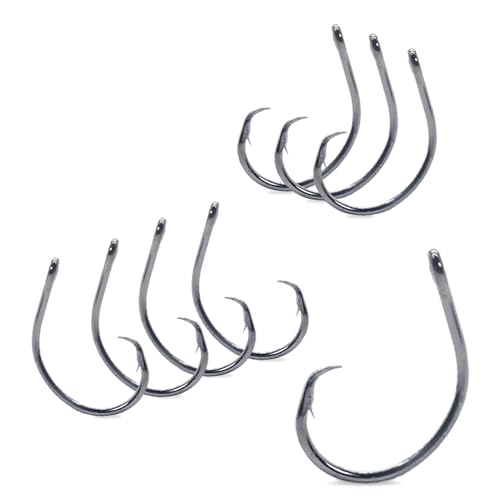 Circle Hook 4/0 - Pack of 8 | Wide Gap Offset Design for Bass & Tuna