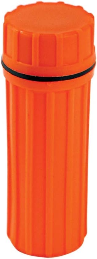 Waterproof Match Storage Box with Signaling Mirror & Firestarter Flint - Orange