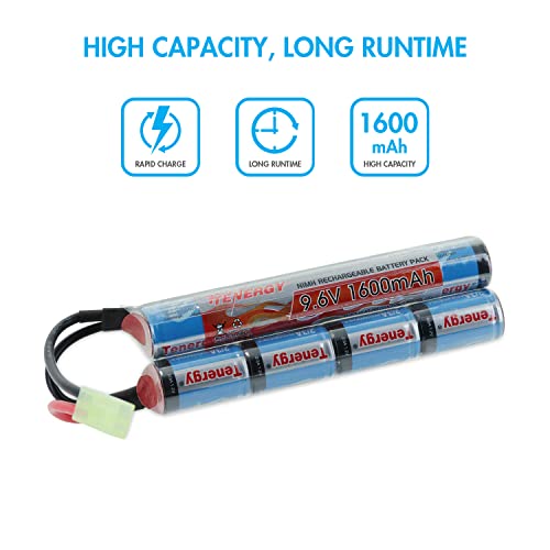9.6V NiMH 1600mAh Rechargeable Battery Pack & Charger for Airsoft