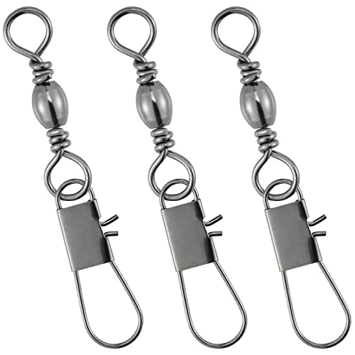 Fishing Snap Swivels - 50 Pack #12 (26Lb) Stainless Steel Tackle