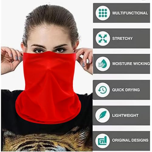Cutewing No5r / 10 Multi-Color Neck Gaiter Face Mask Buffs - Versatile Sport & Outdoor Headwear