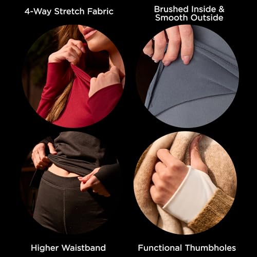 Heavyweight 2-Piece Thermal Underwear Set for Women - Fleece Lined Lounge Set