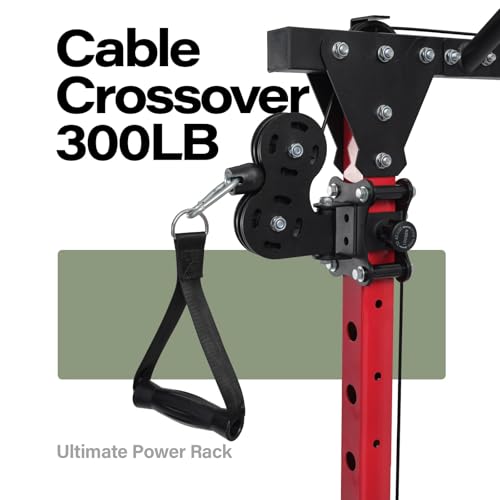 Drone1 Power Cage - All-in-One Home Gym with Cable Crossover - Red