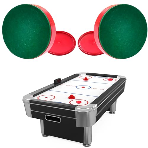 Air Hockey Pushers and Pucks Set - 2 Red Pushers & 4 Pucks