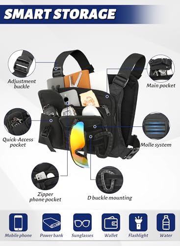 Lightweight Running Chest Pack for Men & Women with Phone Holder