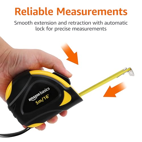 Self-Locking Tape Measure - 16-Foot (5-Meter) - Black & Yellow
