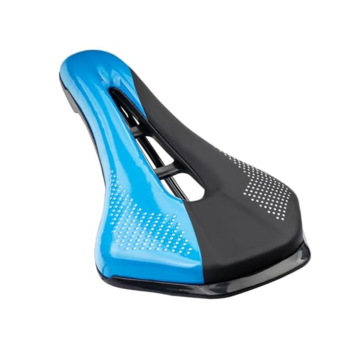 Yaruijia Blue Waterproof Bike Seat Cushion for Road & Mountain Bikes - Unisex Comfort, Ventilated, Extra Thick Padding