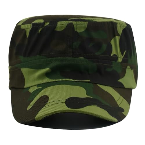 Adjustable Camo White Cadet Army Cap - Unisex Military Hat
