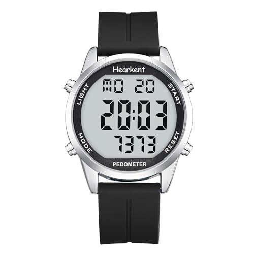 Pedometer Watch for Walking - Senior Step Counter - Black