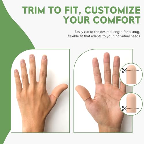 10 Pack Silicone Gel Finger Cots - Protective Thumb Caps for Pain Relief