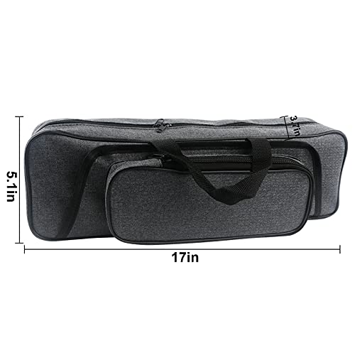 Hikary 43cm/17in Fishing Rod Bag Case with Side Pocket – Black