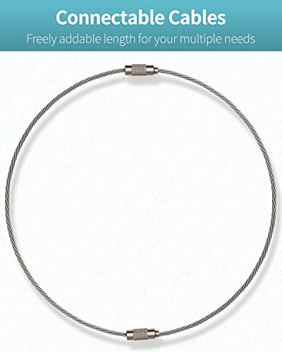 Wire Keychain Cable Loop Holder - 6" Silver, 25 Pcs