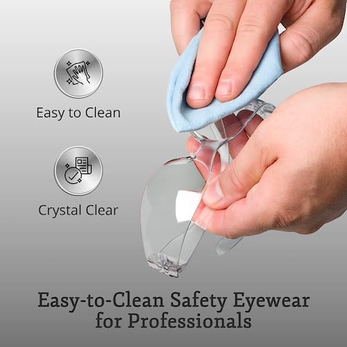 Aqulius Safety Glasses - 24 Pack, Clear Frame - Anti-Fog Protective Eyewear with Side Shields for Men & Women - Over Eyeglasses Eye Protection for Shooting & Construction