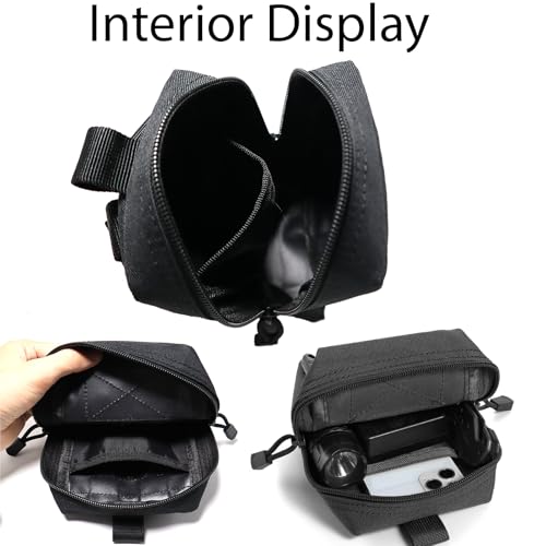 Tactical Molle Utility Pouch - Water-Resistant EDC Pouch - Black-A