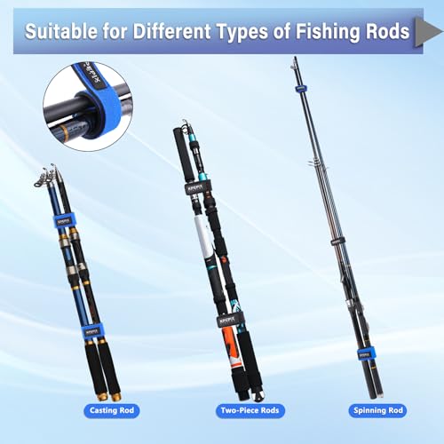 Fishing Rod Sleeves - 9 Pcs Neoprene Pole Straps, 5.9in