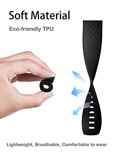 Waterproof Replacement Watch Strap for Fitbit Charge 3/4 - Large Black