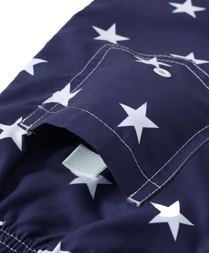 Boys Swim Trunks - High-Visibility Safety Colors, US Flag, Sizes 2T-16