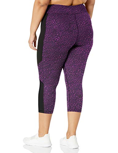 Women's Active Stretch Capri - 1X Spot on Plum Dream/Black
