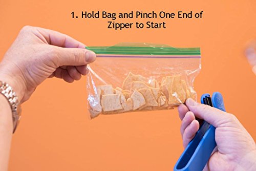 ZipSealer The Original Zipper Lock Bag Sealer - Green (Patented) Fast, Easy Seal
