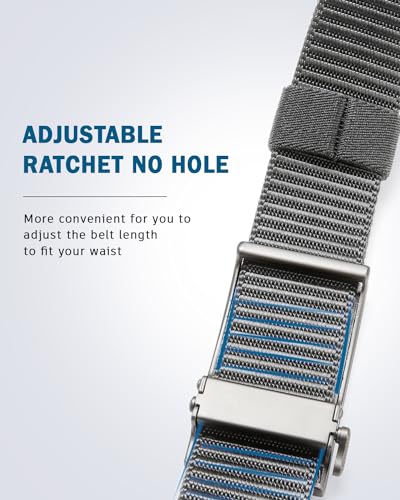 Adjustable Nylon Golf Belt for Men - Grey, Size M (37"-43")